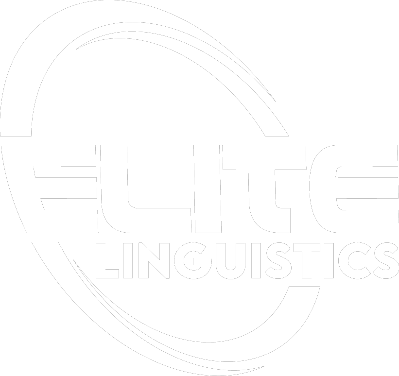 elite linguistics logo white transparent